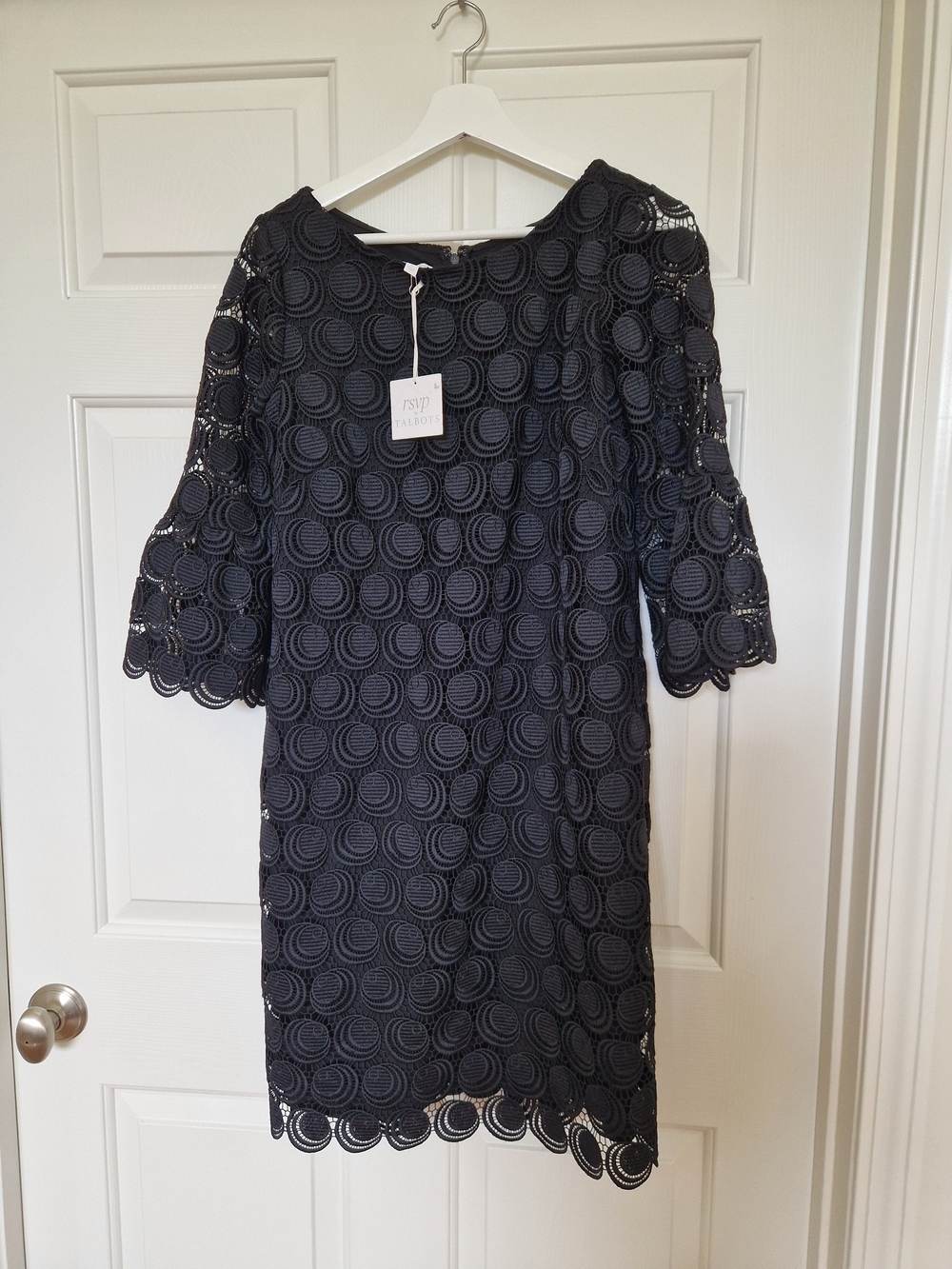 Talbots RSVP Collection NWT Black Circular Lace Midi Dress